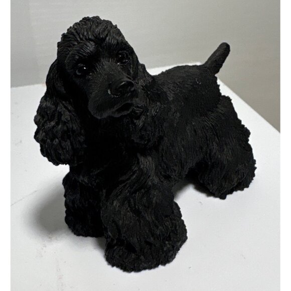 Black Cocker Spaniel Figurine Resin Sculpture 3.5 x 3" - Picture 2 of 7
